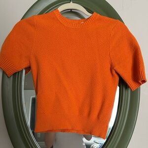 Zara Orange Short Sleeve Sweater